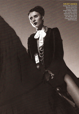 Illustration for article titled Marie Claire's "Outlaw" Look: $13,000 Gown & Black Lipstick